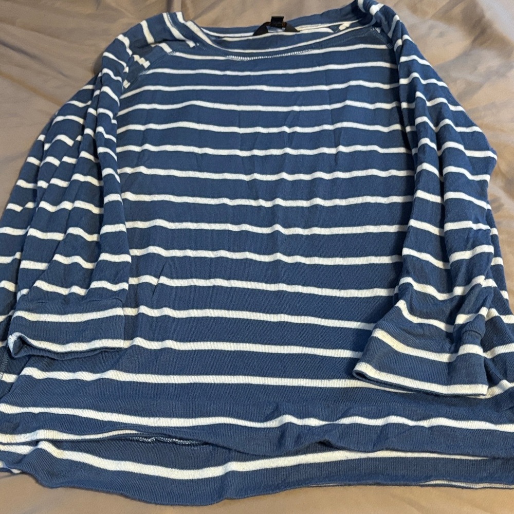 Striped Blue and White Women's Top